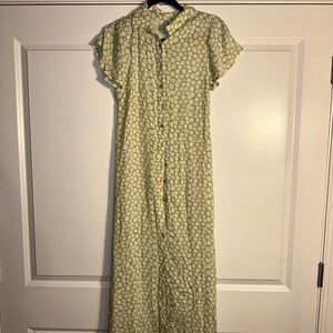 Billa Bong mid calf green floral dress